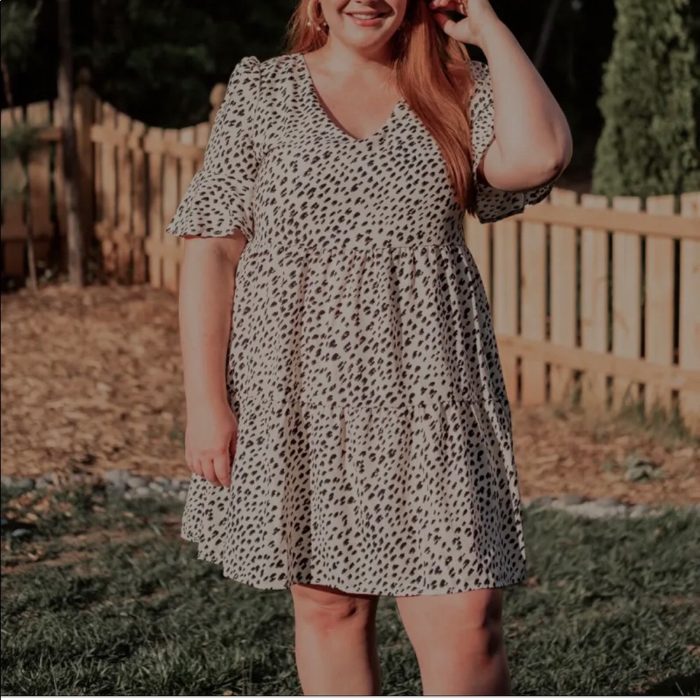 Pinkblush Maternity Plus Animal Print Tiered Dress size 3x- NWT!